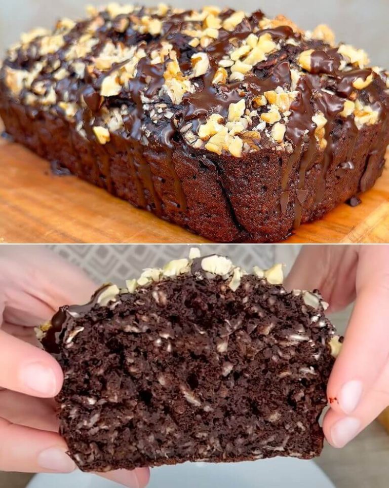 torta al cacao con avena, banane e noci