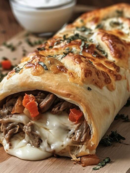Mozzarella Cheesesteak Stromboli